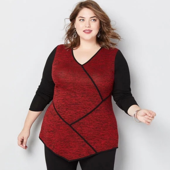 Avenue Tops - Avenue || Plus 22/24 Seamed Colorblock Tunic